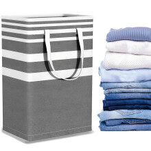 DONGDA Large Laundry Basket, 75L Collapsible Washing Laundry Hamper Linen, Waterproof Laundry Bins Freestanding Laundry Bag with Handles Tall Clothes