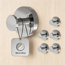 Shower Hooks for Inside Shower,Suction Cup Hooks for Glass Window,Removable Towel Hooks for Bathrooms,6 Packs(Mirror)