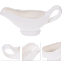 Salsera de cerámica blanca BESTYASH con diseño elegante, servidor portátil de aderezos para ensaladas y estilo, 1 pieza.