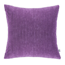 Soft Corduroy Striped Velvet Square Decorative Throw Pillow Cusion For Couch, 22" x 22", Purple, 1 Pack