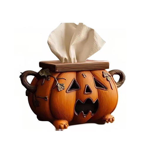Boîte à mouchoirs Kleenex en forme de citrouille d'Halloween 1