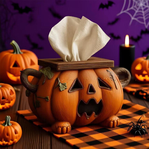 Halloween Pumpkin Tissue Box Holder 2