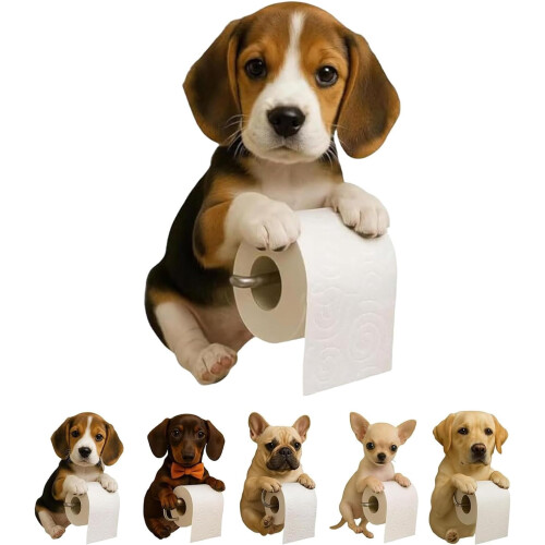 Sealbhóir Páipéir Leithris Roisín Priontáilte Beagle3D - Feistithe ar an mBalla
