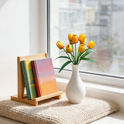 Tulipas artificiais amarelas de seda, 9 cabeças, 40 cm (15,8 polegadas) 1