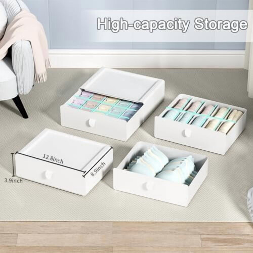 Plastic Underwear Organizer Drawer, 15-Compartment, Beige 2