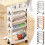 5 Tier Rolling Utility Cart Multi-Functional Movable Storage Book Shelves with Lockable Casters for Study Office Kitchen Classroom 7