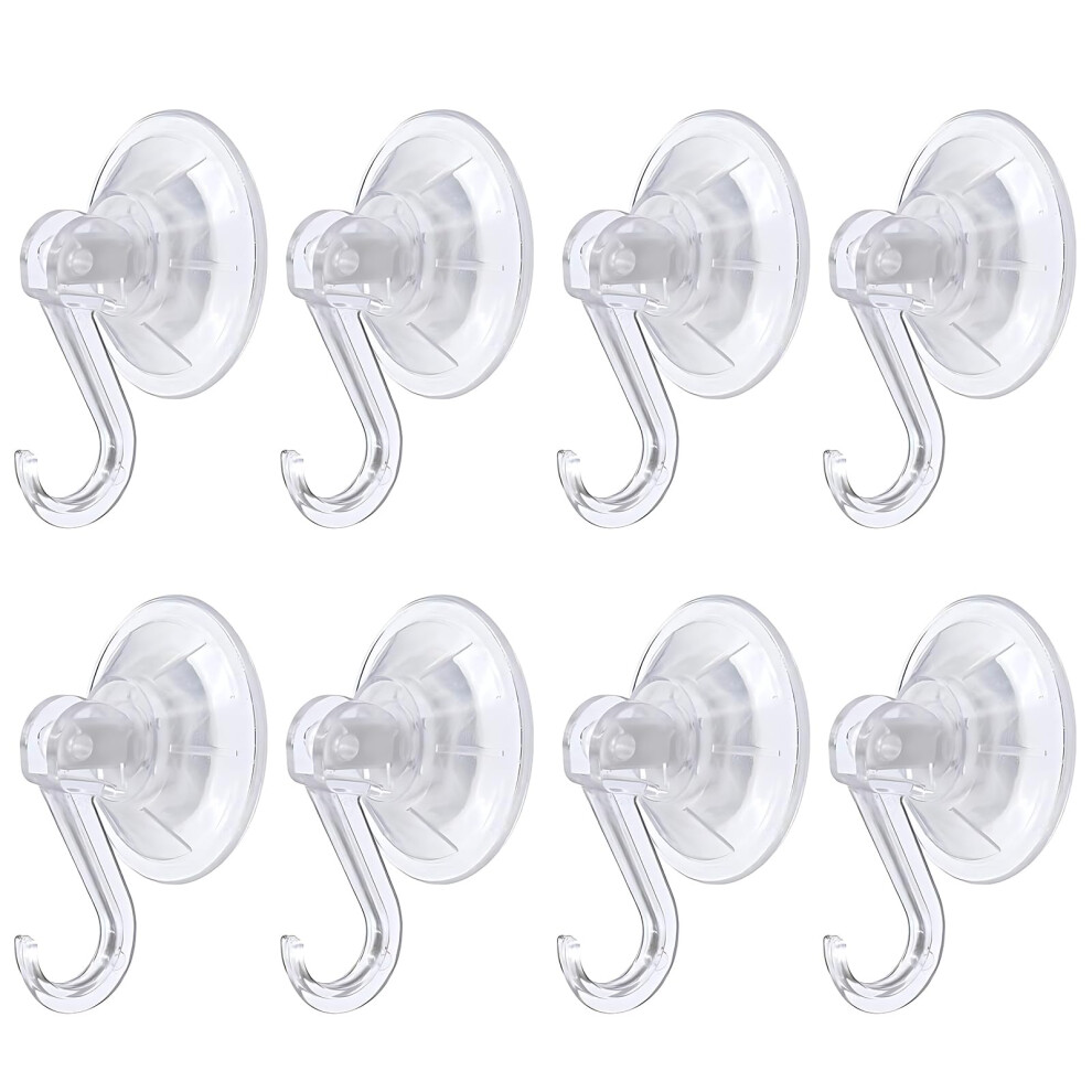 Kpsrfg Heavy Duty Suction & Sucker 8-Pack ? Reusable For Bathroom, Kitchen & Windows, Transparent Vacuum Cup Design With Push-Lock Technology, Holds 5051223006572