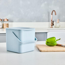Minky Homecare Kitchen Compost Bin ? Countertop Food Waste Caddy with Easy Wipe Clean Interior ? Made in The UK, 0.9gal, Slate Blue