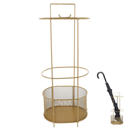 Porte-parapluies d'entrée intérieure, support pour ascenseur, doré
