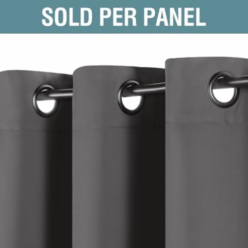 Grey Thermal Blackout Curtain Panel 100x108 in 1
