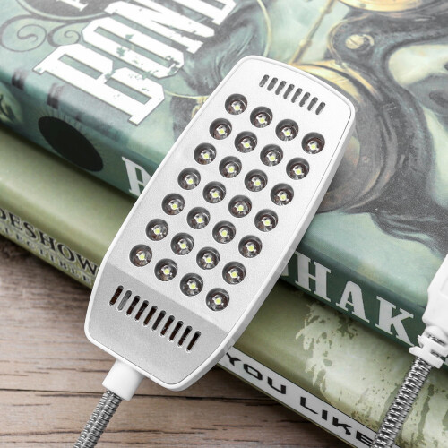 Lampada da lettura USB per computer portatile, lampada a collo d'oca flessibile per studenti, bianca 1