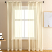 Cortinas translúcidas de 2 painéis com filtro de luz, cortinas para janelas com bolso para varão, para sala de estar/quarto, 140 cm x 244 cm