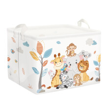Clastyle Simple Animal Baby Laundry Hamper Collapsible Clothes Kids Storage Basket Waterproof Boys Girls Toy Box for Nursery Room, Elephant Giraffe,40