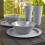 Newport plastic dinnerware set for 4 people 12-piece grey 6