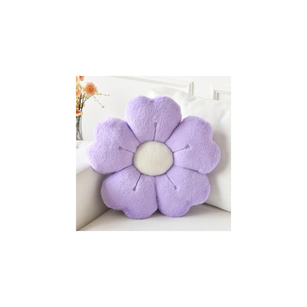 Daisy-shaped decorative pillow light purple 19.6 inch
