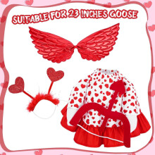 Valentijnsdag ganzenoutfit, rode hart veranda decoratie