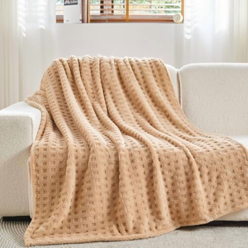 Super Soft Flannel Throw Blanket Brown