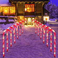 4/5/8/10-pack batterijgevoede snoepstokpadverlichting, kerstdecoratie voor buiten – geschikt voor tuin en erf