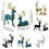 Set van 2 plastic rendierbeeldjes als kerstdecoratie. 2