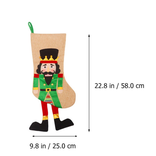 Green Christmas Sock1Set For Friends Nutcracker Soldier Sock 1