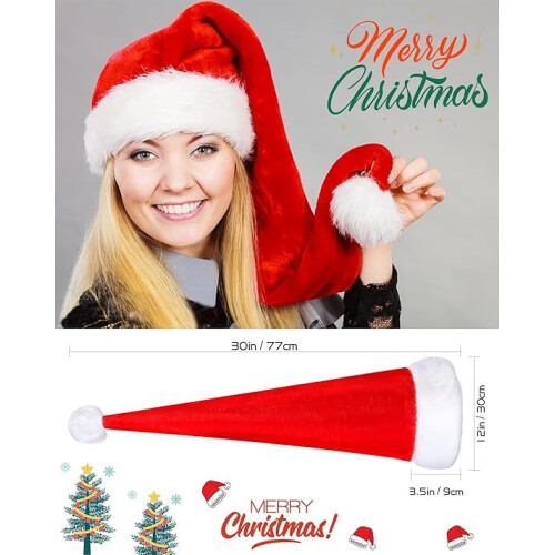 Weihnachtsmannmütze, Plüsch, 1 Stück, für Erwachsene 1