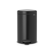 Brabantia 113741 Pedal Bin Newicon with plastic inner Bucket, Matt Black - 12 L