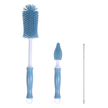 Silicone Cleaning Brush, Long Handle Water Bottle Cleaner for Baby, Sports, Vase, Glassware, and Smaller Diameter Openings,Blue
