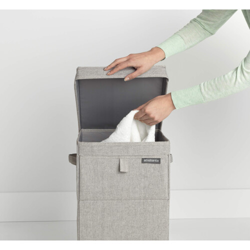 Brabantia Brabantia - Stackble Laundry Box - Front And Top Opening - Space Efficient - Easy To Unload - Lightweight Grips - Large Opening Dirty Clothes - Grey - 2