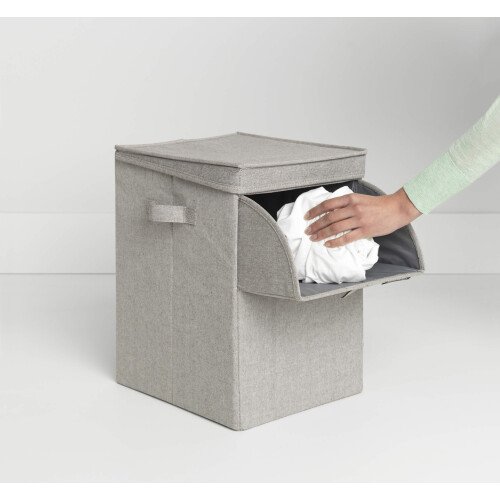 Brabantia Brabantia - Stackble Laundry Box - Front And Top Opening - Space Efficient - Easy To Unload - Lightweight Grips - Large Opening Dirty Clothes - Grey - 1