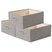 3 PCS Fabric Storage Boxes Drawer Organisers Wardrobe Organizer Foldable Drawer Dividers Box Bins with Handles for Clothes Closet Shelves Organiser