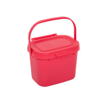 Addis Everyday Kitchen Food Waste Compost Caddy Bin, 4.5 Litre, Pomegranate, 518694