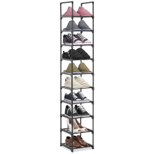 Hossejoy 10 Tiers Shoe Rack, Metal Shoe Storage Organiser, Slim Shoe Shelf Storage, Space Saving Tall Narrow Shoe Racks for Narrow Space, Bedroom,