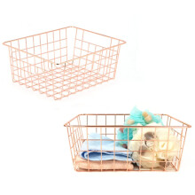 Wire Storage Basket, Organize Living Room Kitchen Bathroom Storage Basket (2 Pieces?rose gold)