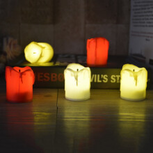 5 Stück flammenlose LED-Teelichter im Vintage-Kerzen-Design