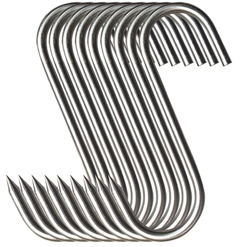 Gflyyue Meat Hooks,Premium Stainless Steel Butcher Hook Smoking Hooks, Meat Processing For Hanging, Butchering, Smoking, Bbq, Grilling, And Hanging 5051223010067