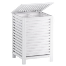SMIBUY Double Laundry Hamper with Lid, 120L Bamboo Laundry Basket with Removable Liner Bag, 2-Section Clothes Divider Laundry Sorter for Laundry Room,
