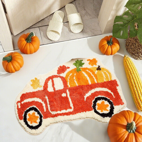 Διακοσμητικό χαλί σε σχήμα κολοκύθας για το Halloween των Ευχαριστιών, χαλάκι μπάνιου 2