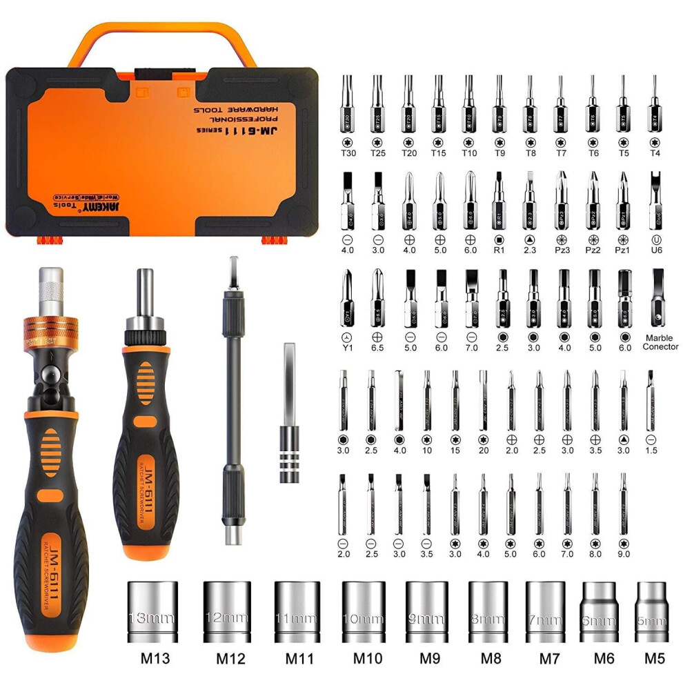 69-In-1 Precision Ratchet Screwdriver Set, Magnetic Rotating, Compatible With Furniture/Car/Computer/Electronics 9170372942176
