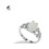 Women's Oval White Opal Ring 925 Sterling Silver Size 8 3
