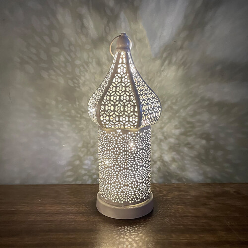 Lanterne marocaine creuse à LED en fer forgé (1 pièce) 2
