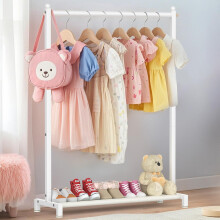 Livilord Kids Clothing Rack with Bottom Storage Shelf, Metal Clothes Rack for Kids Dress Up Storage, Freestanding Dance Costume Garment Rack for
