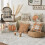Μαξιλαροθήκες Hello Fall Hello Pumpkin Throw, 18x18 ιντσών Φθινοπωρινή Συγκομιδή Ευχαριστιών με 3
