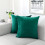 Kuddfodral i sammet för soffa, 45x45 cm, blågrönt, 2-pack 1