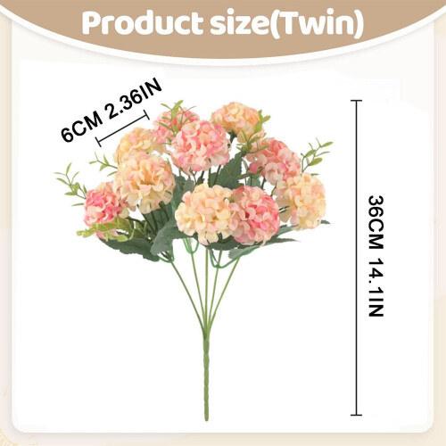 Kunstig hortensia lyserød 35 cm 1 stk. 2