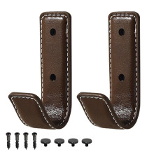 DONGKER Coat Wall Hooks,2 PCS Wall Mount Leather Coat Rack with Screws & Decorative Cover for Bedrooms Mudroom Entryway Bathroom Kitchen