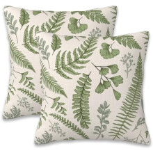 Fundas de almohada vintage con estampado floral, de hojas y hierbas, 20x20 pulgadas, juego de 2
