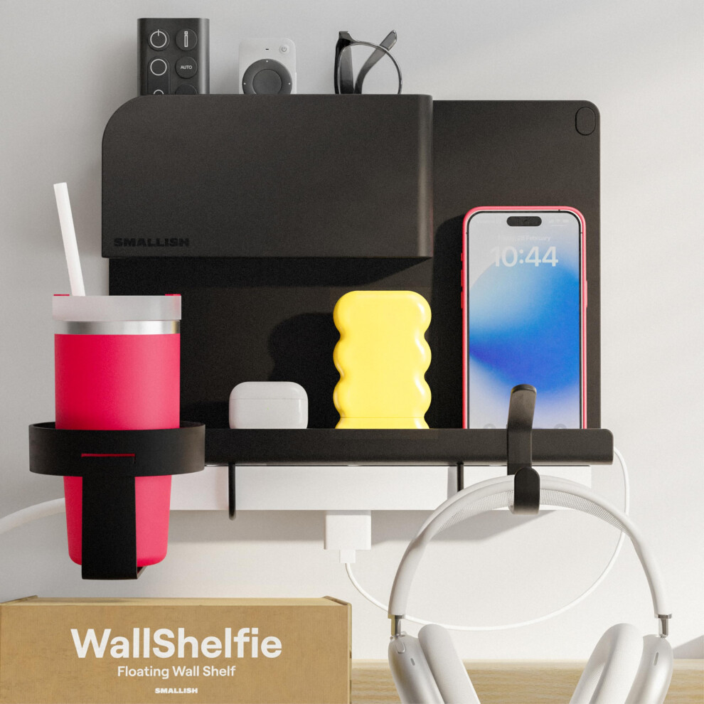 Wallshelfie Bedside Shelf For Bunk Bed & Top Bunk, College Dorm Room Essentials, Loft Nightstand, Floating Bed Side Table Tray Storage, Dorm Room 5051223011996