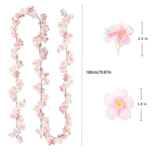 Artificial Cherry Blossom Garland 1.8m x 2 Pack 2