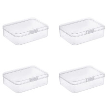 Leliafleury 9.1x5.9x2.5cm Transparent Plastic Organizer, 5Pcs Empty Mini Rectangular Storage Containers Clear Plastic Storage Boxes with Lids for