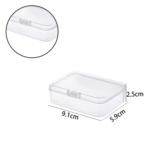 Leliafleury 9.1x5.9x2.5cm Transparent Plastic Organizer, 5Pcs Empty Mini Rectangular Storage Containers Clear Plastic Storage Boxes with Lids for 1